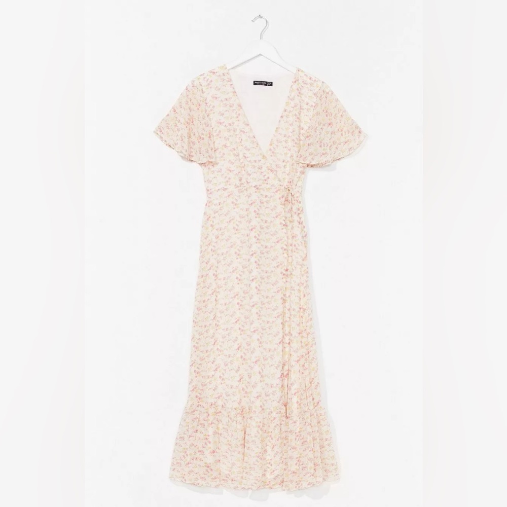 Floral Midi Wrap Dress